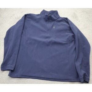 L.L. Bean Better Sweater Mens XL Blue Fleece Long Sleeve Mock Neck Quarter Zip